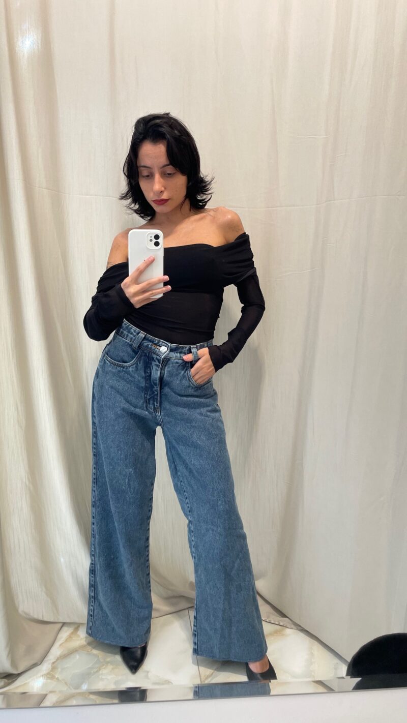 Calça Jeans Wide Leg Azul - Image 2