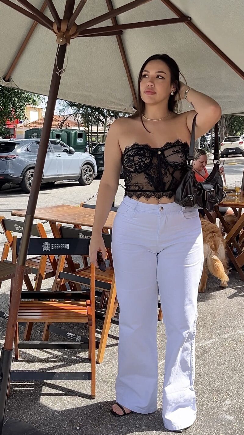 Calça Jeans Wide Leg Branco - Image 3