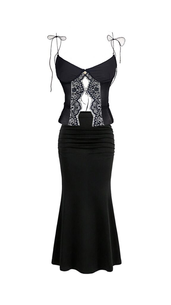 Conjunto Blusa Chiquet Saia Black