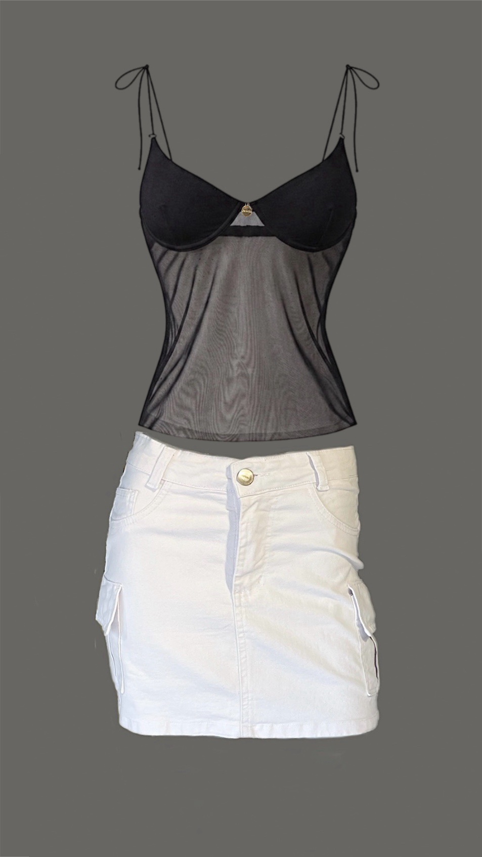 Saia Cargo Branca = > Ganha Blusa Predilet Preta