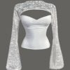 Blusa Neve e Colar Rosa Branca