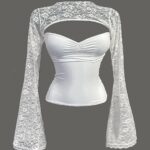 Blusa Neve e Colar Rosa Branca
