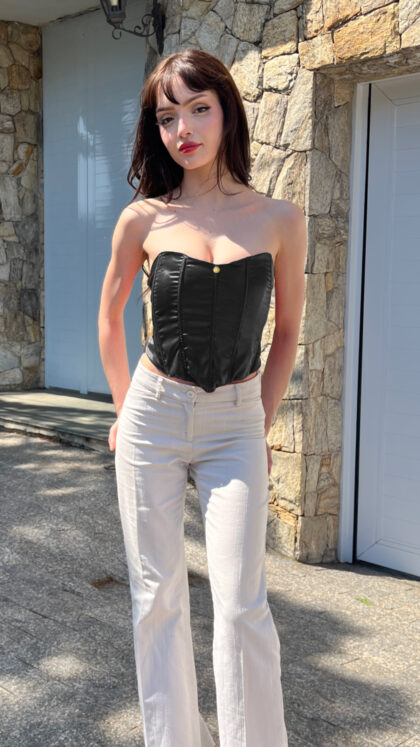 Bustier Cetim Preto