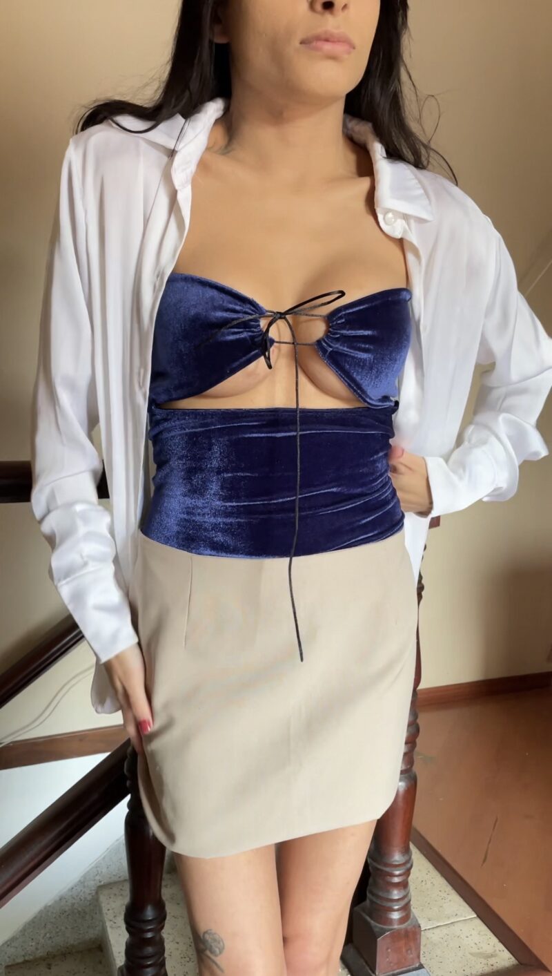 Body Velours Azul - Imagem 5