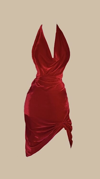 Vestido Velours Vermelho