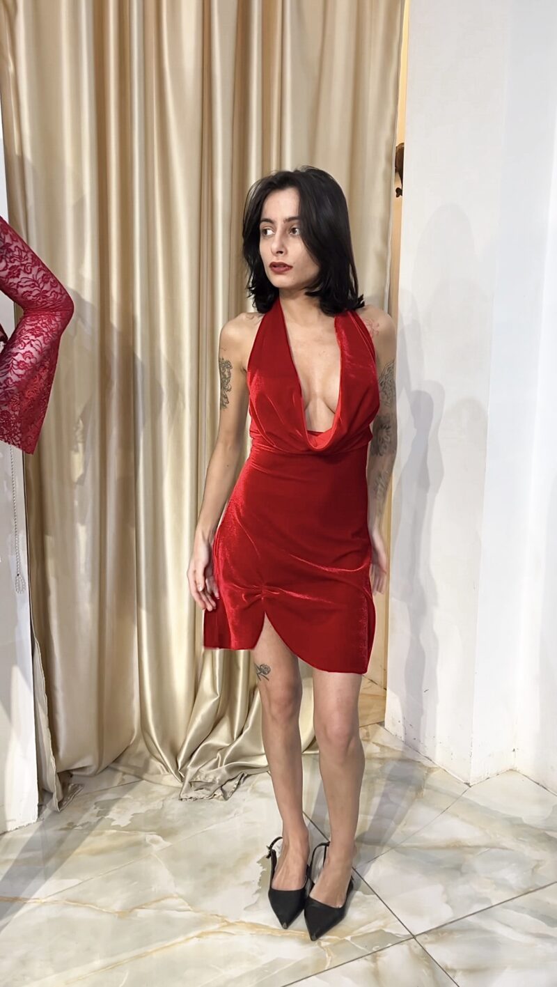 Vestido Velours Vermelho - Imagem 2
