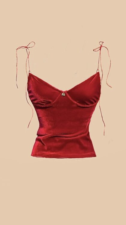 Blusa Velours Vermelha