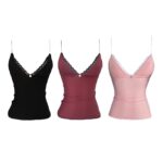Kit Blusas Coquette Preto Vinho e Rosa