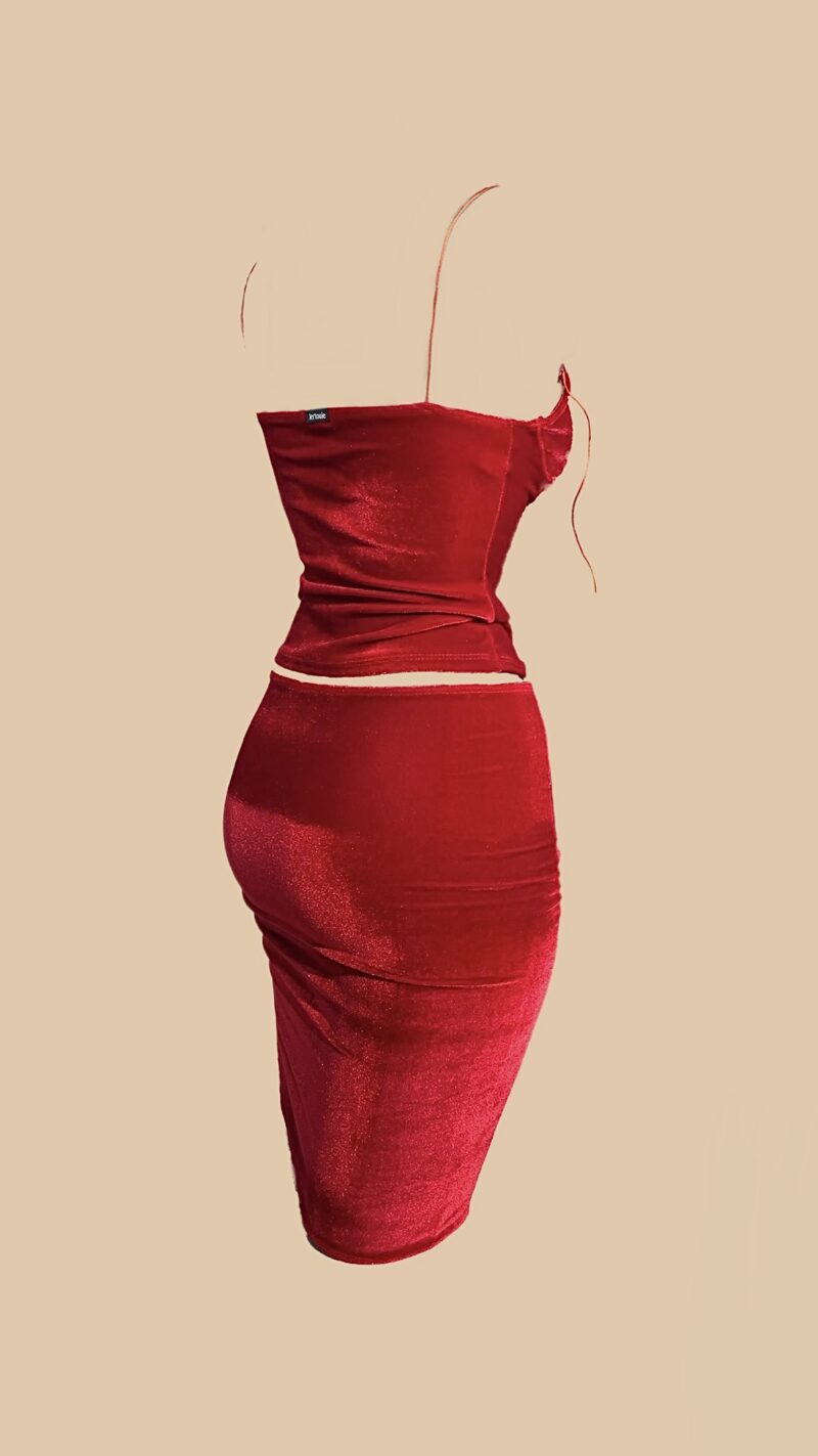 Conjunto Blusa Velours e Saia Lápis Velours - Imagem 2