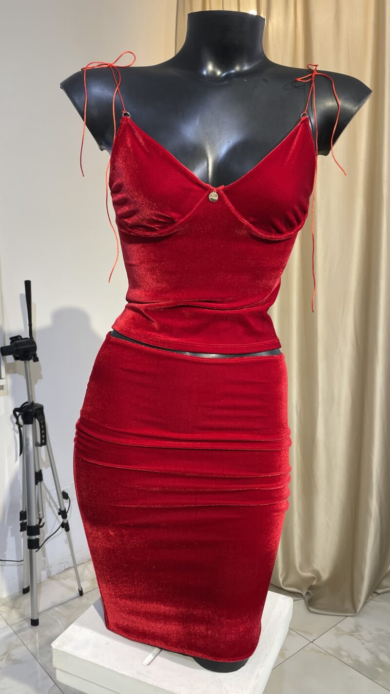 Conjunto Blusa Velours e Saia Lápis Velours - Imagem 2