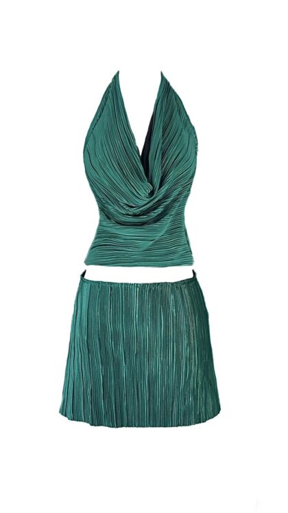 Conjunto Blusa Soplie e Saia Plisse