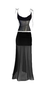 Conjunto Blusa Tule e Saia Long Tule