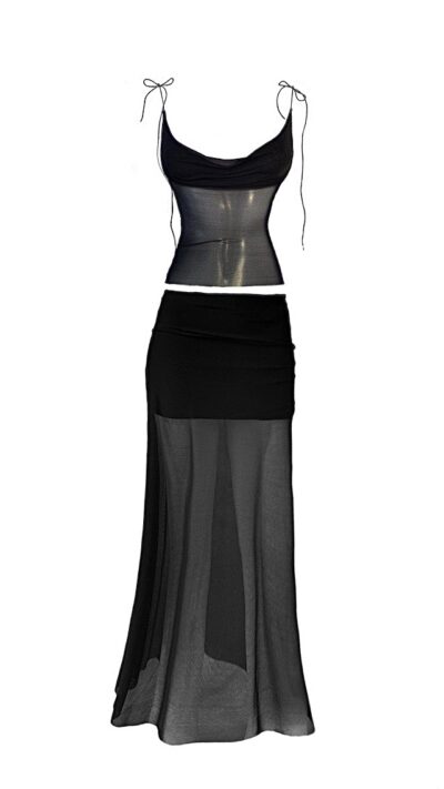 Conjunto Blusa Tule e Saia Long Tule