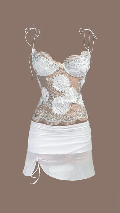 Conjunto Blusa Camélia e Saia Lace Branco