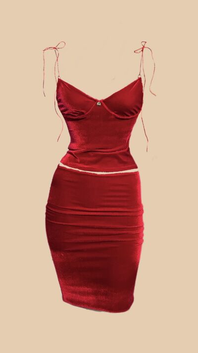 Conjunto Velours Vermelho