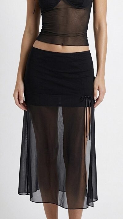 Saia Midi Fendet Tule