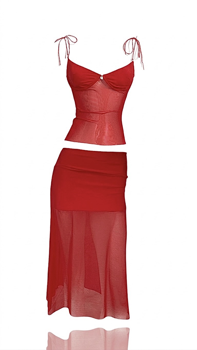 Conjunto Blusa Predilet e Saia Predilet Vermelho
