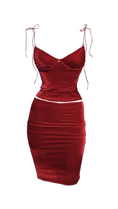 Conjunto Velours Vermelho