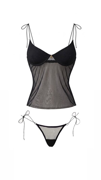 Blusa Predilet e Calcinha Tule Preto