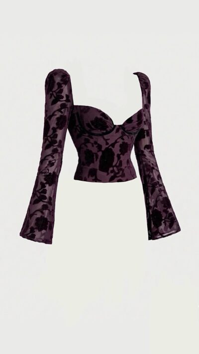 Blusa Noche Manga Flare