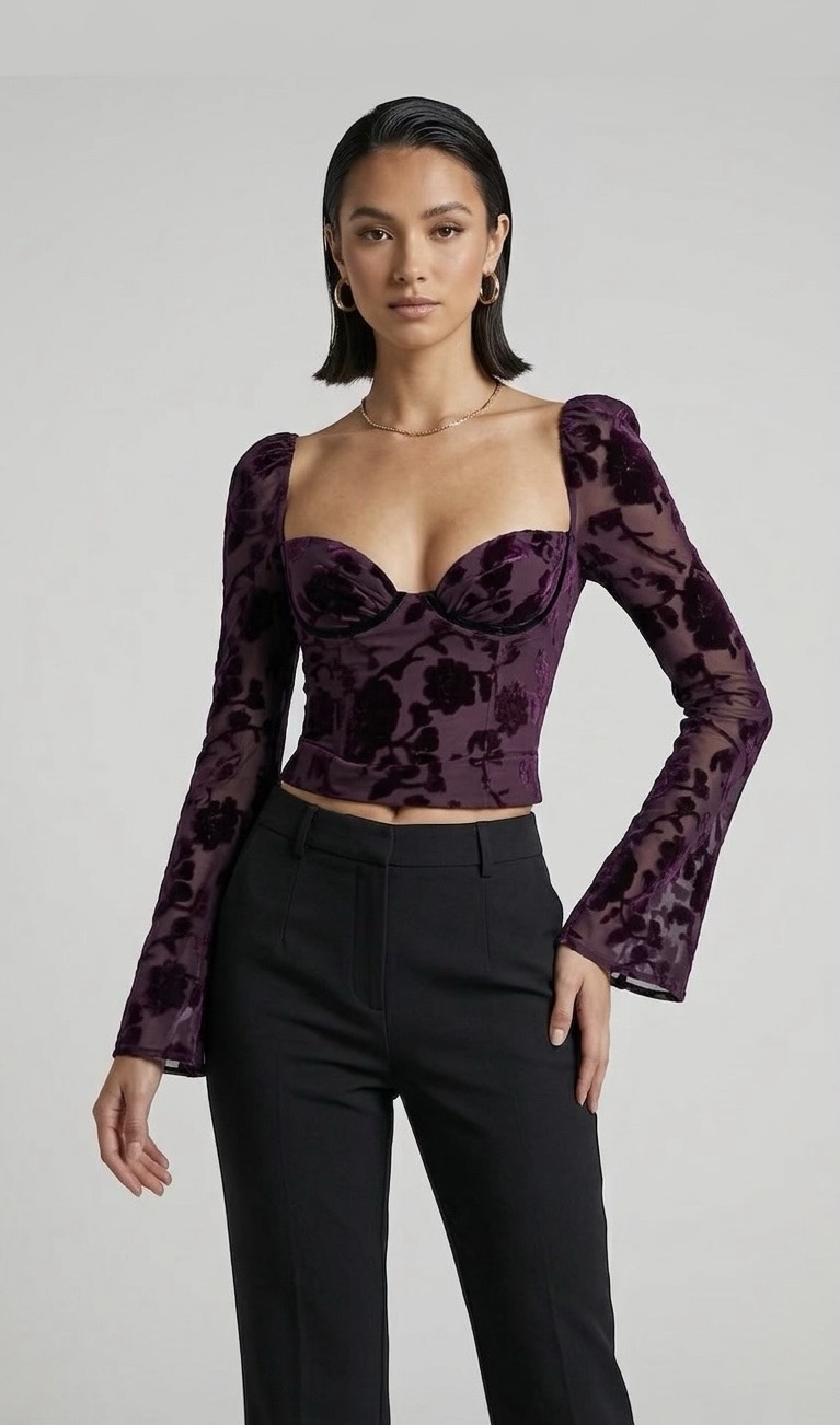 Blusa Noche Manga Flare