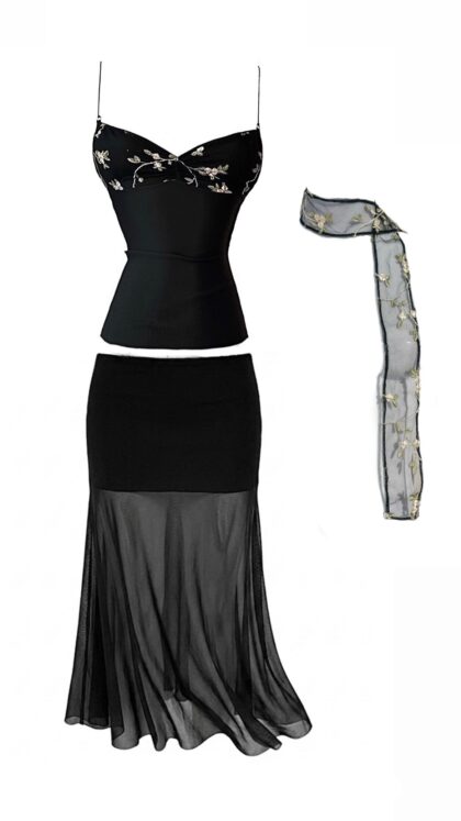 Conjunto Blusa Beurdé e Saia Predilet e Lenço Beurdé